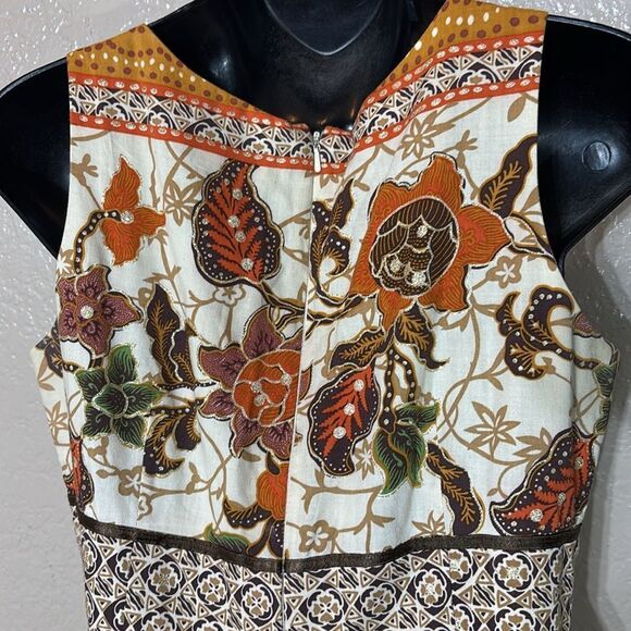 Vintage clues collection tiered patchwork floral bohemian shimmer dress 6 - Picture 5 of 8